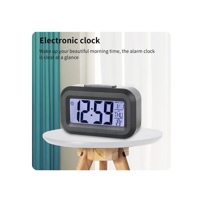 Réveil Digital avec Grand Écran LED - Heure, Date, Température et Fonction Snooze