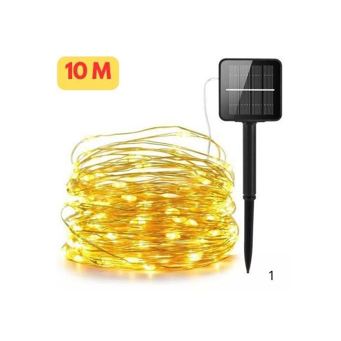 Guirlande Lumineuse Solaire Étanche - 10M, 80 LED pour Jardin, Terrasse et Fêtes