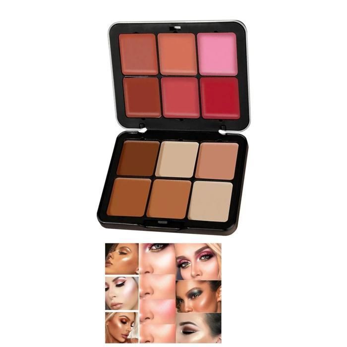 MINISTAR - Palette de Maquillage Professionnelle – 12 Teintes Crème – Fond de Teint, Contour, Correcteur, Blush & Highlighter
