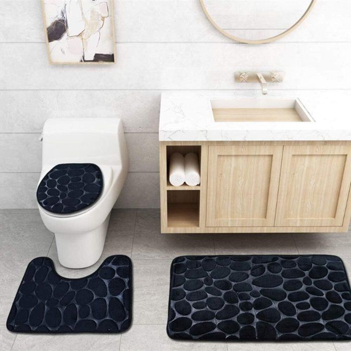 Ensemble de tapis de sol de toilette de salle de bain