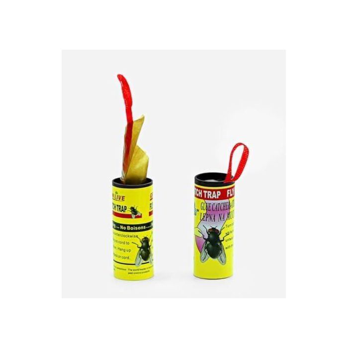Lot de 4 Rubans Attrape-Mouches Collants – Pièges Adhésifs Non Toxiques pour Insectes, Moustiques, Mouches et Mites