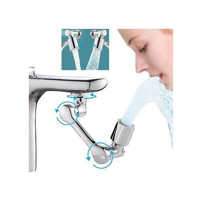 Tête de Robinet Rotative 1080°, Aérateur Anti-Éclaboussures pour Cuisine et Salle de Bain