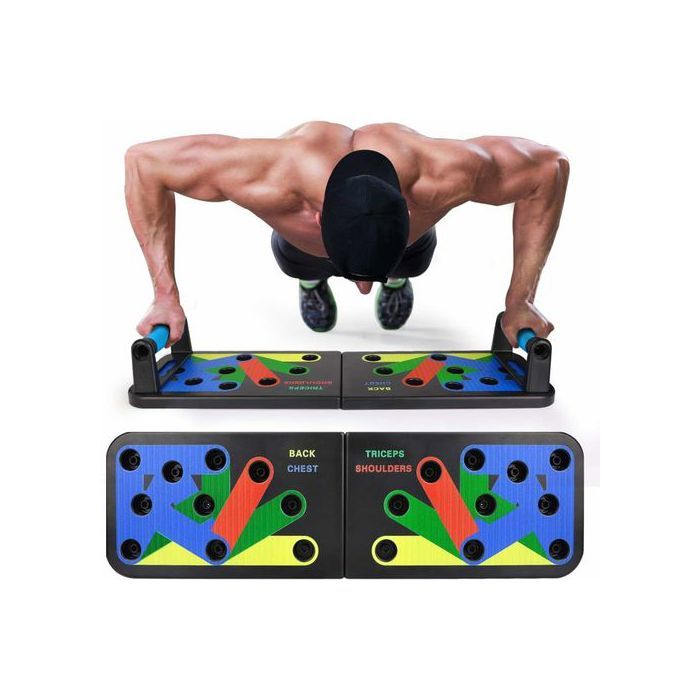 Planche de pompes pliable, Équipement multifonctionnel pour musculation et fitness à domicile, 12-en-1