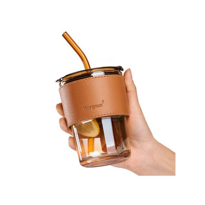 Tasse à café en verre résistant aux impacts avec couvercle,résistant et pratique
