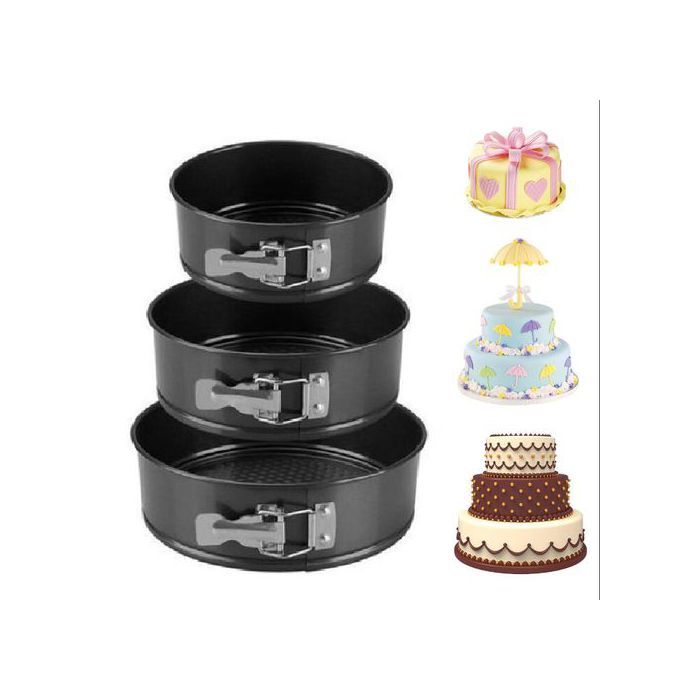 Lot De 3 Moules À Gâteau Moule À Charnière Réglable Non-Stick Rond