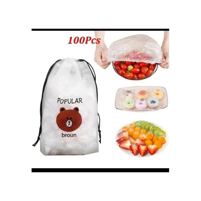 Popular broun kit de 100 Couvercles Alimentaires Réutilisables Pour conserver les aliments