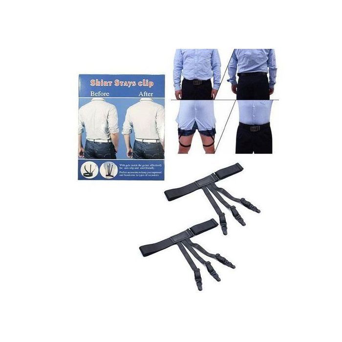 Porte-chemise homme avec bretelles à clip antidérapantes, Ceinture ajustable