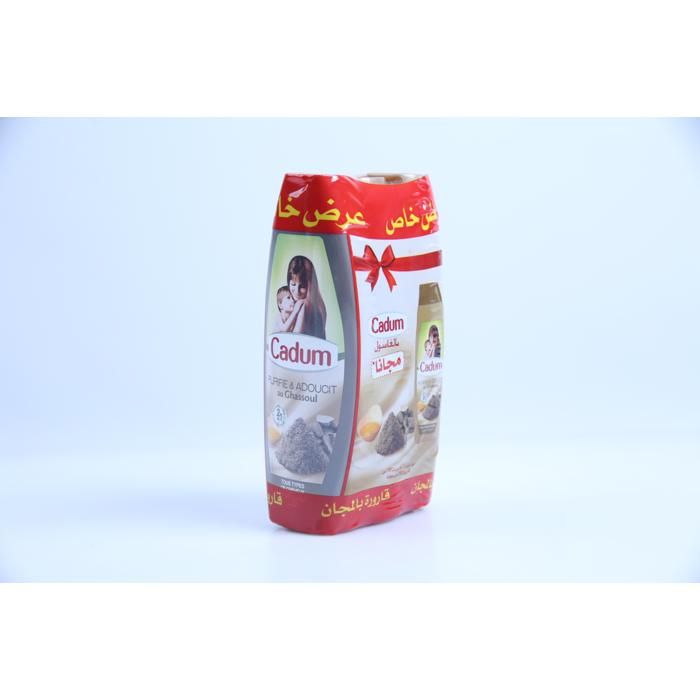 Lot 2 Shampoings Cadum Ghassoul 190 ml + Shampoing Cadum Gelée Royale