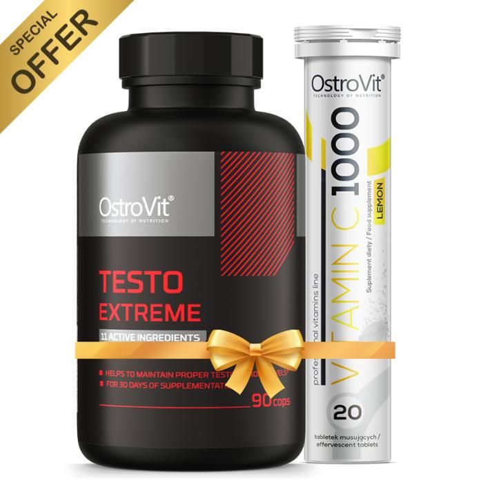 Pack Testo Extreme 90 Caps + Vitamin C 1000mg 20Tabs