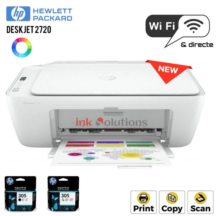 Imprimante Multifonction Jet d'encre HP Deskjet 2720 (3XV18B)