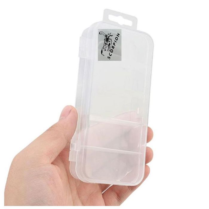 Boîte de matériel de pêche en plastique Transparent et Visible, 5 compartiments, boîte de rangement 13.3x6.2x2.5cm