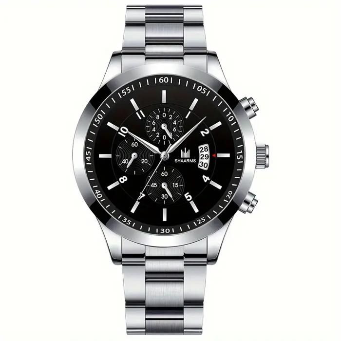 Montre Homme Quartz Élégante – Bracelet Acier Inoxydable, Style Affaires Chic avec Affichage de la Date