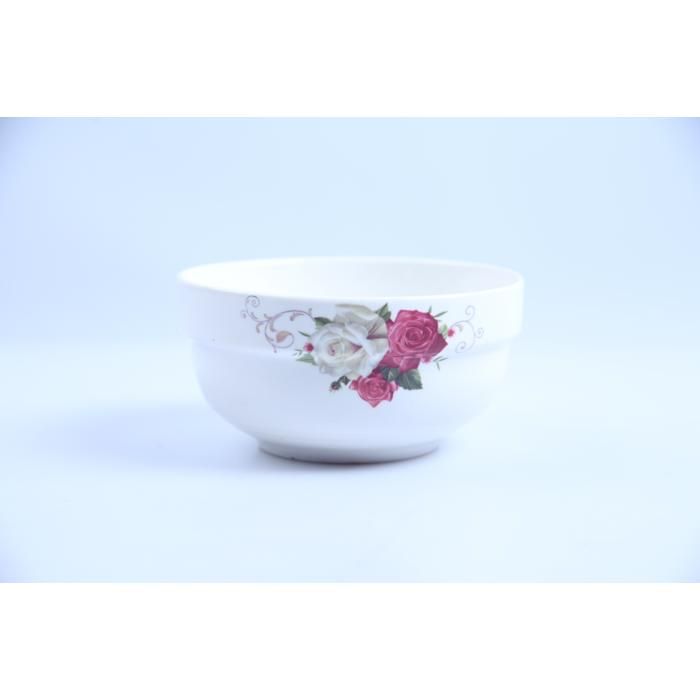 Bol Porcelaine 12.7cm Bande Décorée Rose/Beige Ref12141