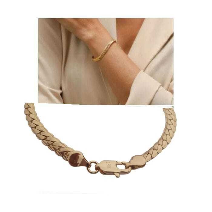 Bracelet pour femme - Acier Inoxydable - Doré - Chaîne Serpent - Élégant - Durable