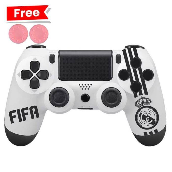 Manette PS4 REAL MADRID Haute Qualité + Poignées de pouce pour votre manette Gratuit
