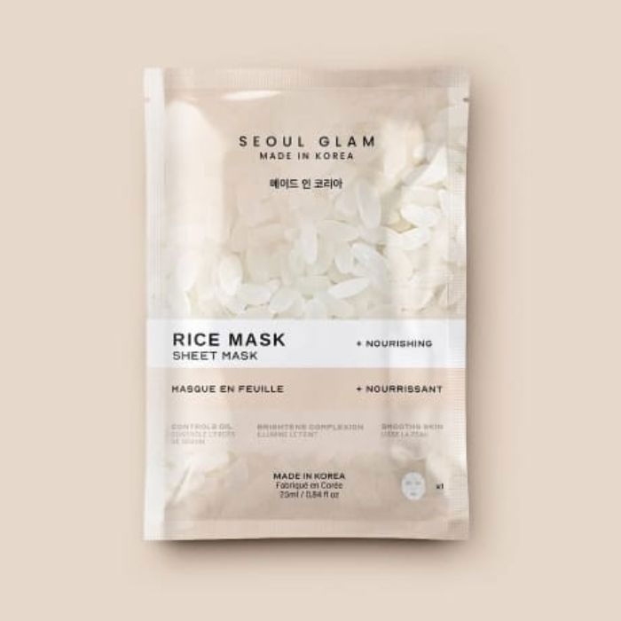 Masque Visage Hydratant en Feuille de Riz Seoul Glam – 25 ml