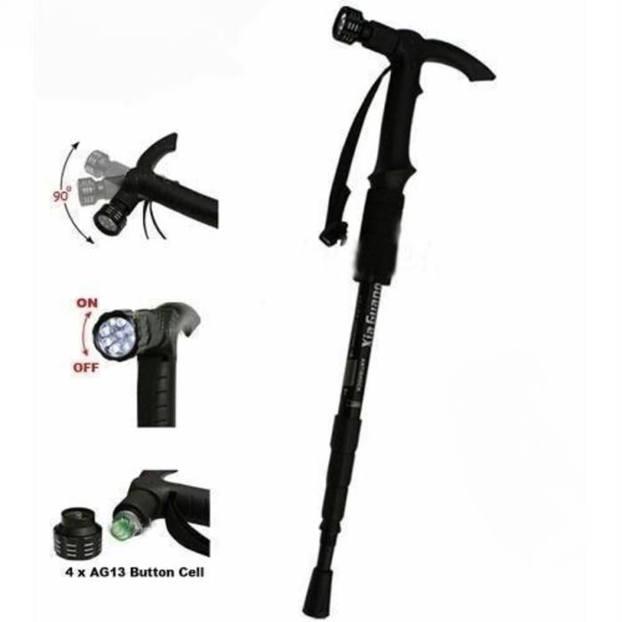 Bâton de trekking ajustable, pliable et en aluminium pour les activités en plein air.