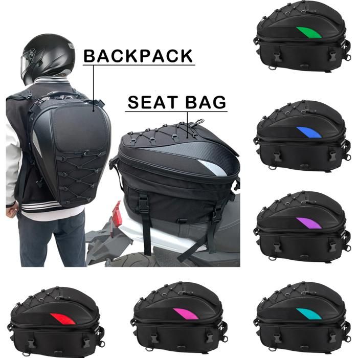 Sac à dos de moto - GENERIC - Grande capacité - Résistant à l'usure - Design pratique - Léger et portable