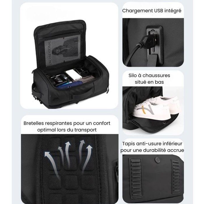 Sac à Dos Convertible - Sac à Dos de Voyage Gym travail – Remplace une Petite Valise - Sac a Dos Ordinateur Portable PC
