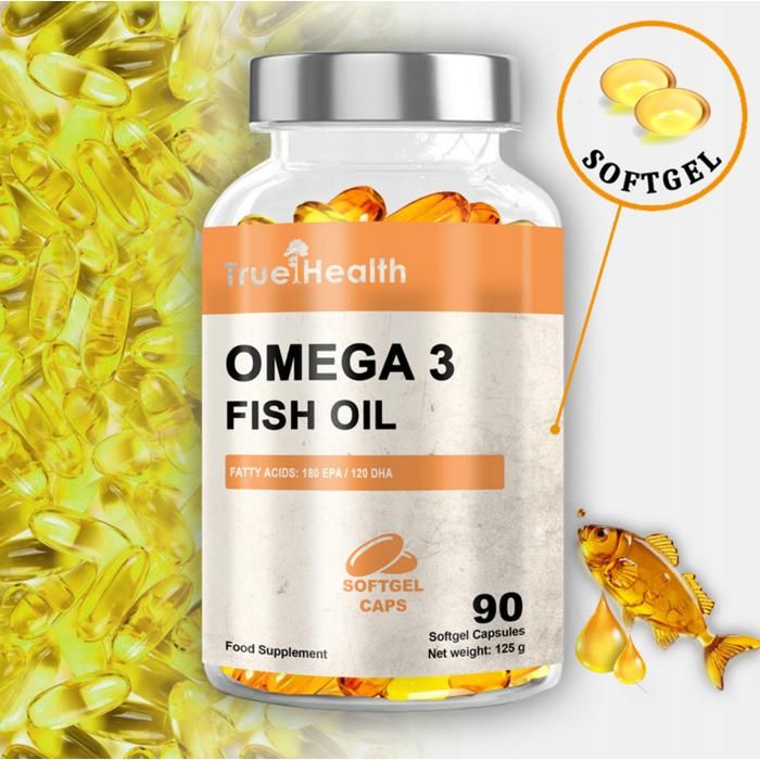 Omega 3 FISH OIL 90 Caps - Source EPA & DHA,  Bien-être Cardiovasculaire et Cérébral