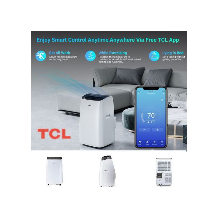 Climatiseur 12000 BTU Mobile 4 en 1 Dual Motor filtres Direct-Wash