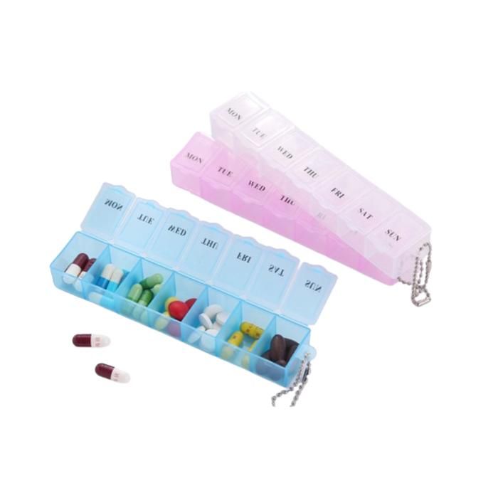 Boîte hebdomadaire de médicaments, distributeur portable pour comprimés.(Couleur aléatoire)
