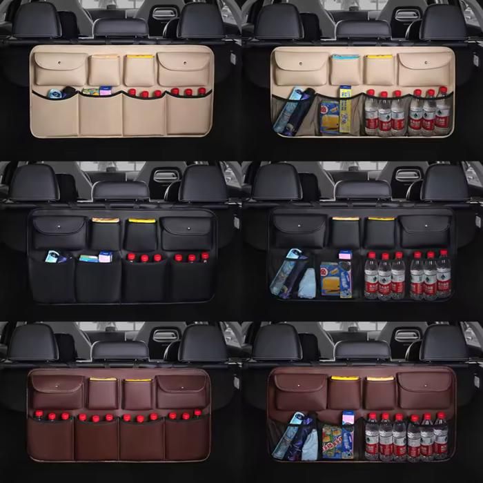 Organiseur de siège arrière en cuir PU pour voiture