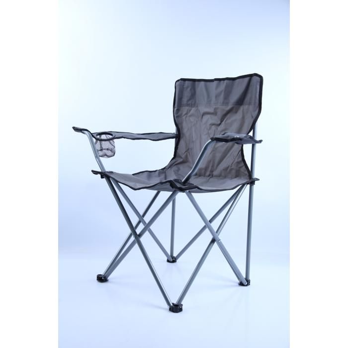 Fauteuil de camping - GENERIC - Basique - Gris - Pliant - 1 personne - Métal