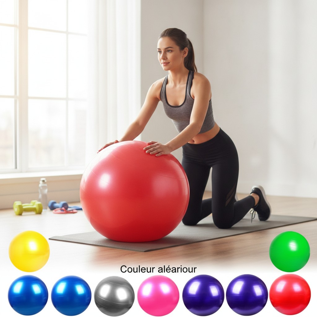 Balle de gym résistante, parfaite pour le yoga, le pilates et le renforcement musculaire.(Couleur aléatoire) - Marjane Mall - Image 4