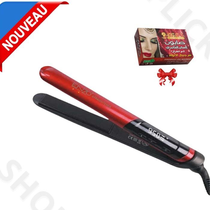 Lisseur Cheveux À double Plaque Céramique 950°F Chauffage Rapide Avec Contrôle Température Enzo EN-3119