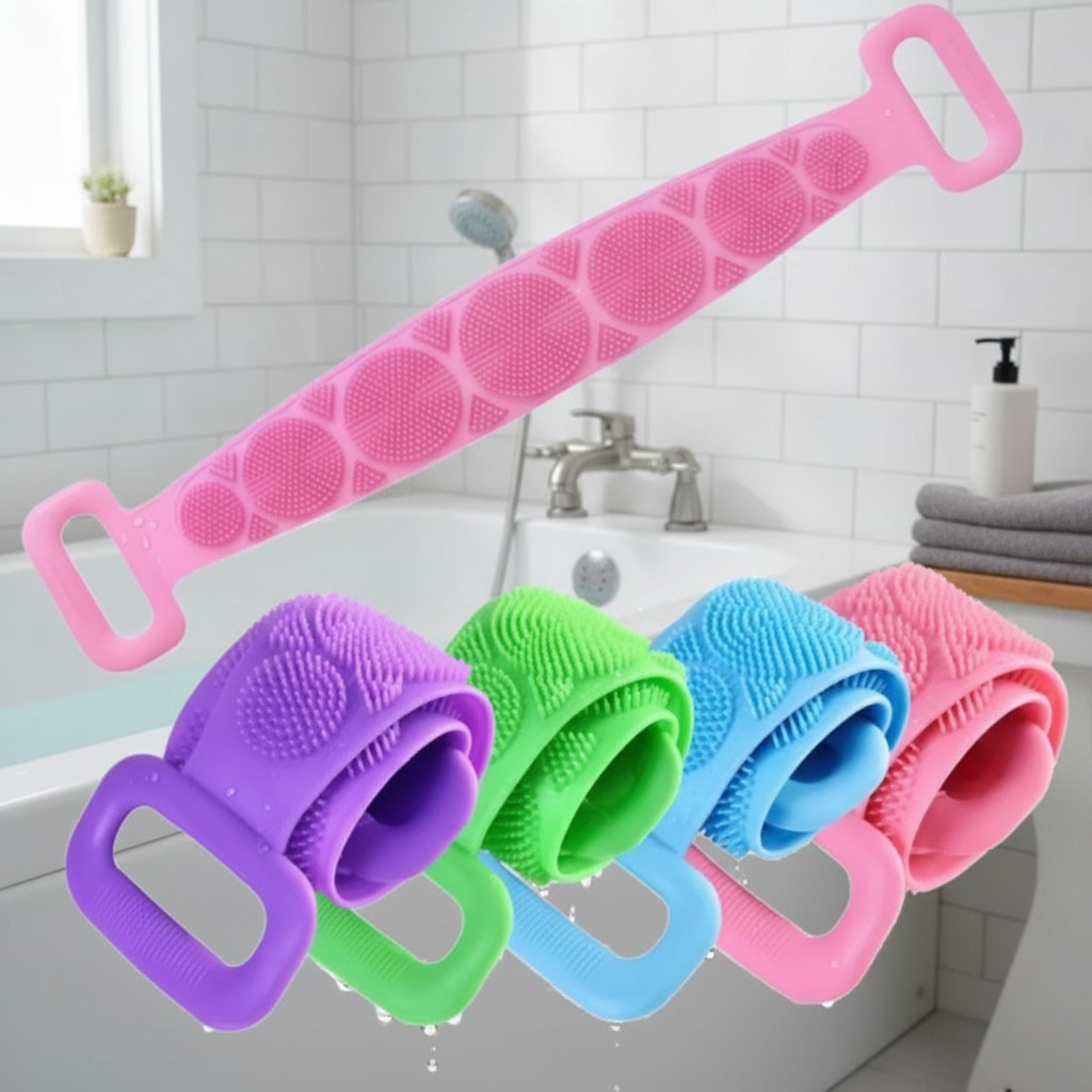Brosse de bain Double face en silicone pour nettoyage du dos - Marjane Mall - Image 3