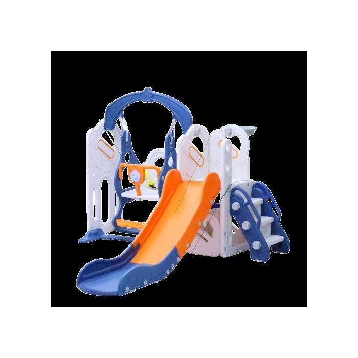 Aire de jeux 5 en 1 - Non spécifié - Toboggan 160 cm - Balançoire sécurisée - Panier de basketball