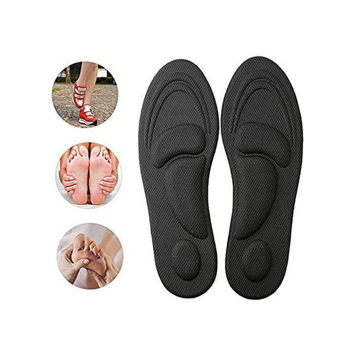 Semelles de chaussure - Non spécifié - 4D - Orthopédiques - Confort optimal - Pour pieds plats 35-41 - Noir