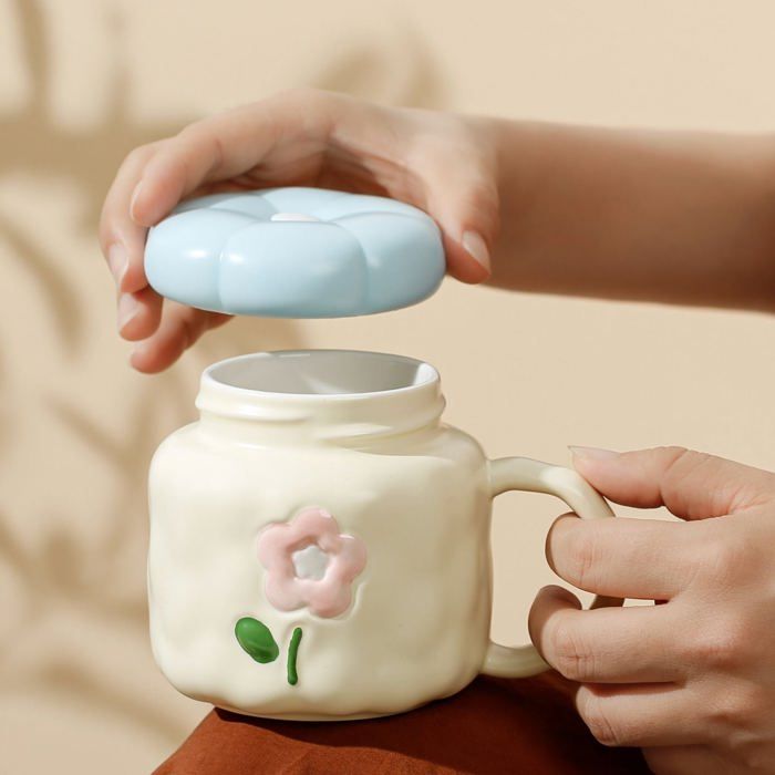 tasse fleur beige YX-6183-2