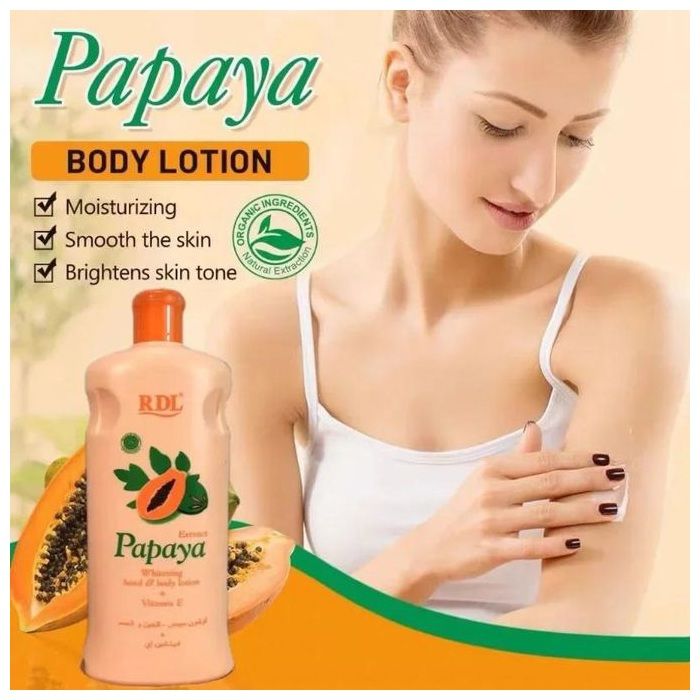 Lotion Blanchissante - Rdl - Papaya - 600ml - Vitamine E - Hydratation Intense