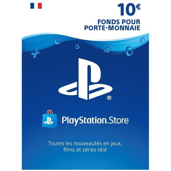 Carte PSN - SONY - 10€ - Recharge rapide - Valable sur PS4, PS5, PS3, PS VITA - Pas d'expiration