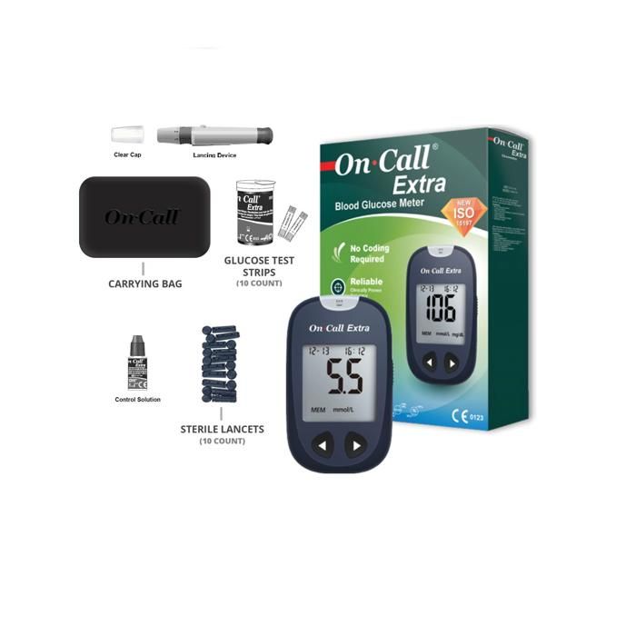 Kit Complet de Lecteur de Contrôle de glycémie On Call Extra