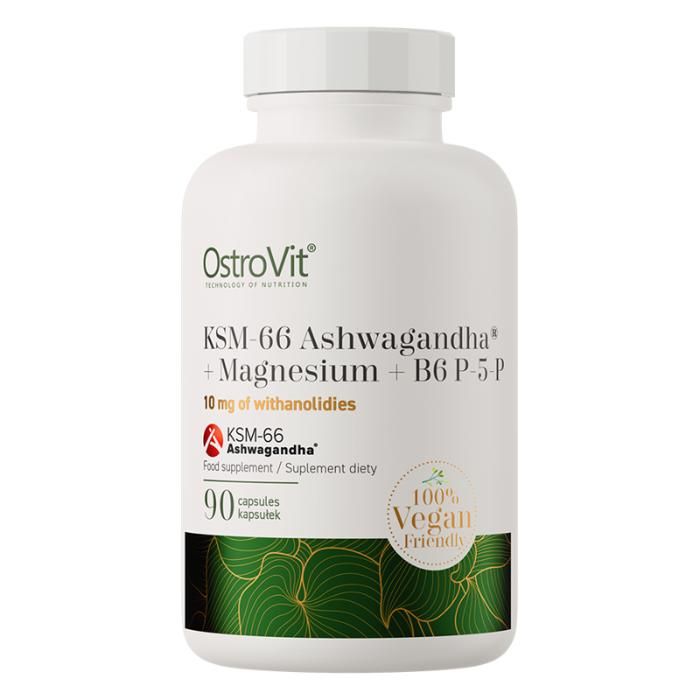 KSM-66 Ashwagandha® + Magnesium + B6 P-5-P VEGE 90 Caps - Adaptogènes & Anti Stress