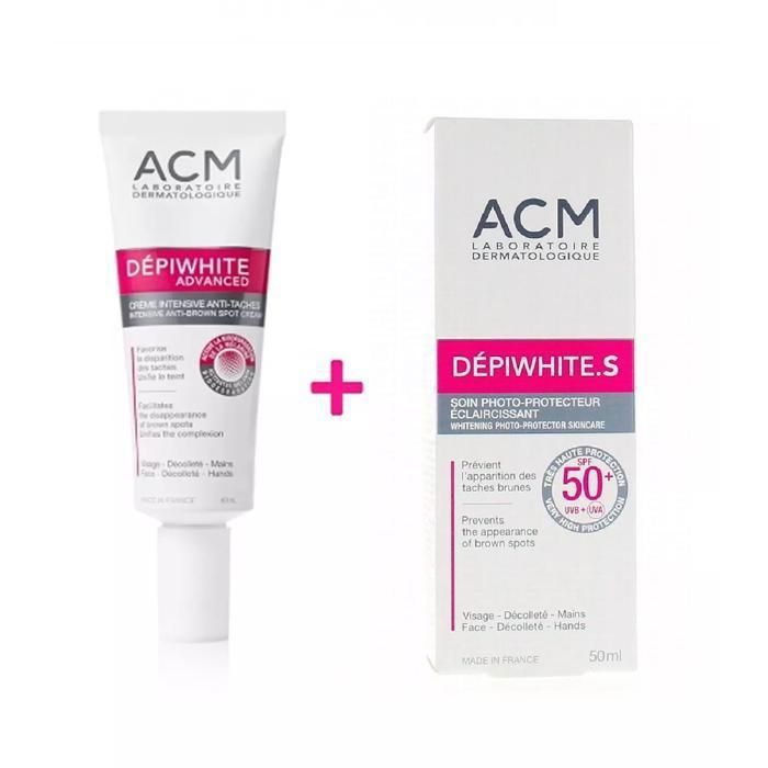 ACM Depiwhite Advanced Crème Éclaircissante Nuit et Depiwhite Soin Solaire SPF50