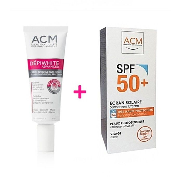 ACM Depiwhite Advanced Crème Éclaircissante Nuit et Écran Solaire SPF50