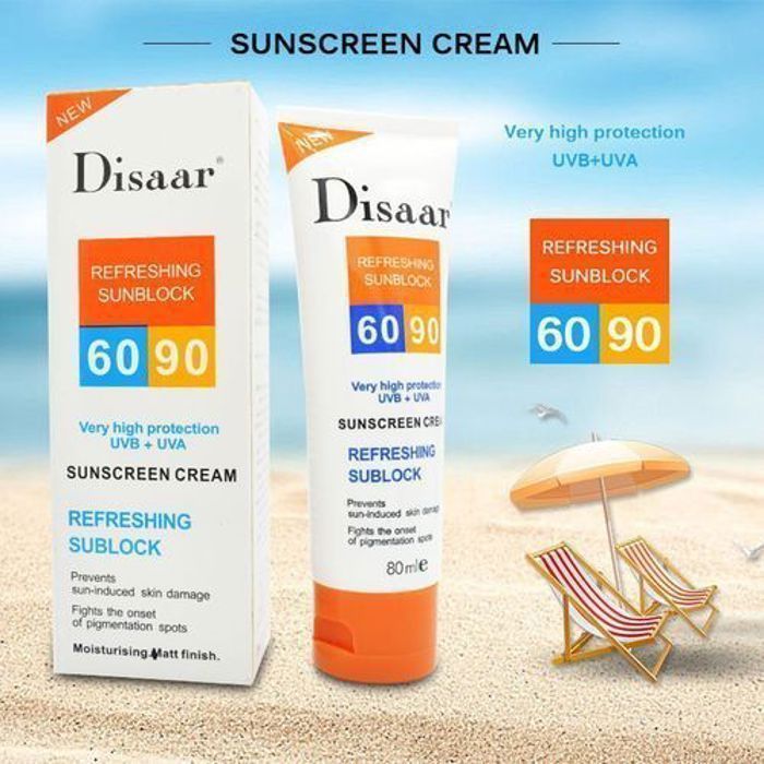 Disaar Crème solaire protection solaire hydratante Spf90Pa + - Protection solaire Uv isolante, correcteur étanche
