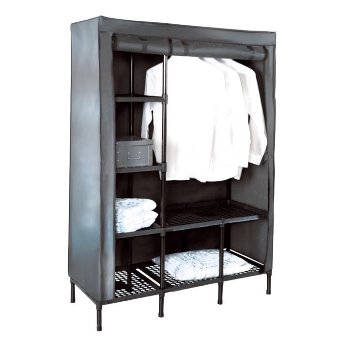 Penderie GM étagères en PP grise 110x46x165cm