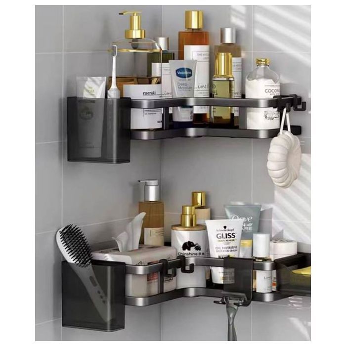 Étagères Murale Multifonction Sans Perçage Support de Rangement pour Salle de Bain et Cuisine