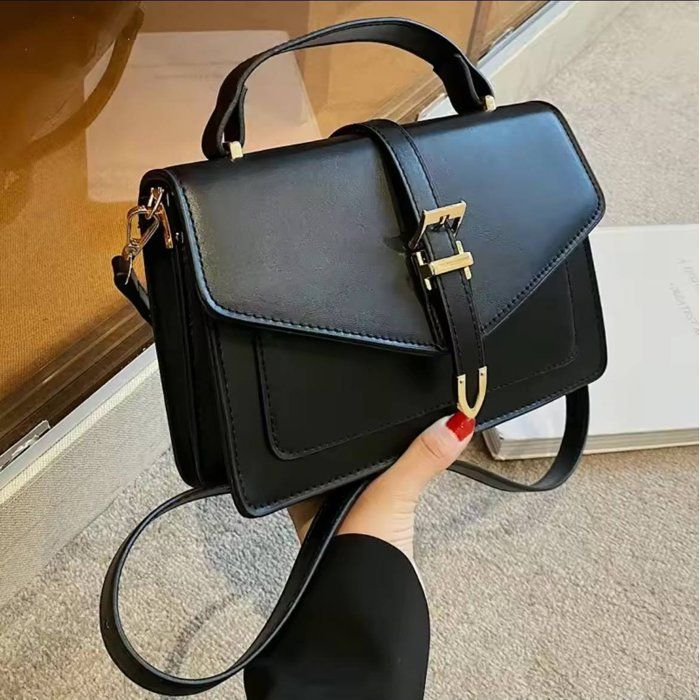 Sac à Main - L’Élégance - Noir - Cuir - Zippée - Design Raffiné