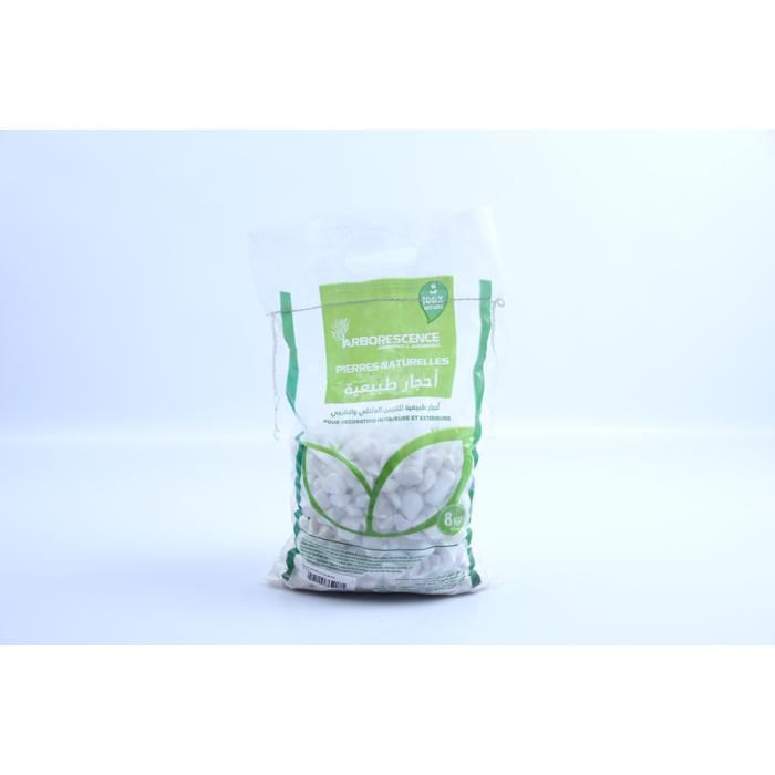 Pierre naturelle - ARBORESCENCE - 8 kg - Blanc - Élément décoratif - Limite les mauvaises herbes