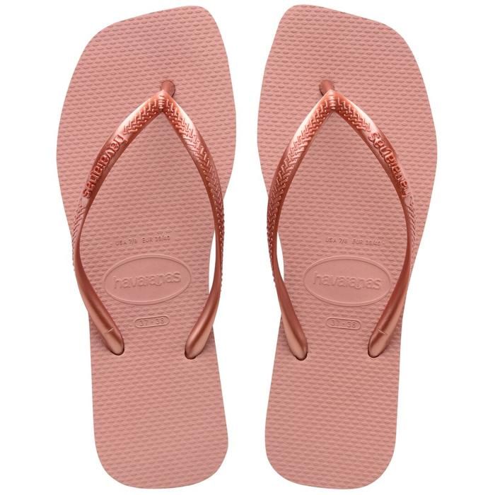 Tongs - Havaianas - Slim Square - CROCUS ROSE - Femme - Antidérapante