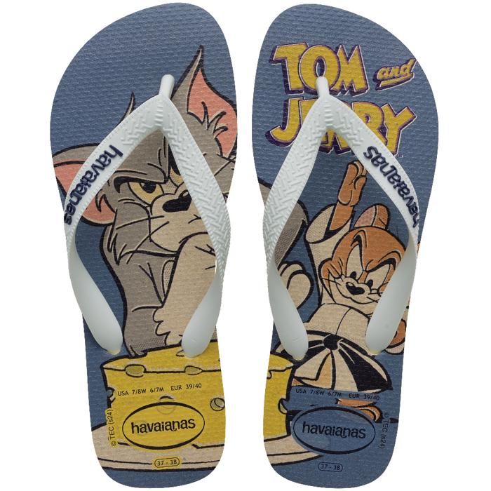 Tongs - Havaianas - TOP WARNER CLASSICS - Crème au beurre/Blanc - Antidérapantes - Confortable