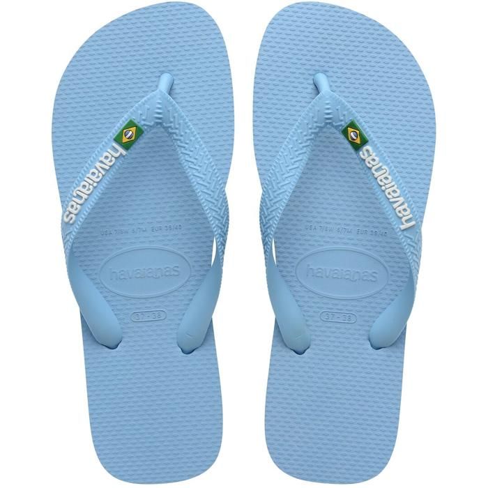 Tongs - Havaianas - BRASIL LOGO - Bleu Lavande/Blanc - Caoutchouc - Mixte