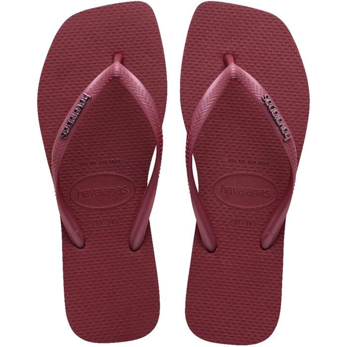 Tongs - Havaianas - Slim Square Logo Metallic - Amarante - Femme - Confort moderne