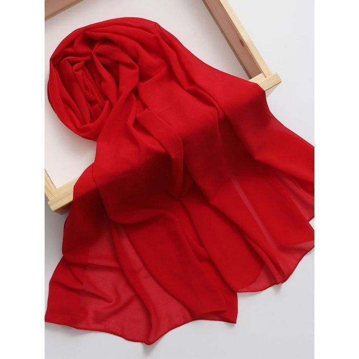 Châle - Rouge - Crêpe de soie - Chic